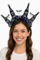 Finally 21 Deluxe Headband with Bottle and Glasses